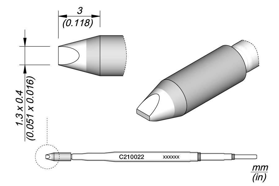 C210022 - Chisel Cartridge 1.3 x 0.4